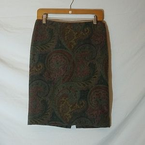 RALPH LAUREN BLACK LABEL Paisley Pencil Skirt